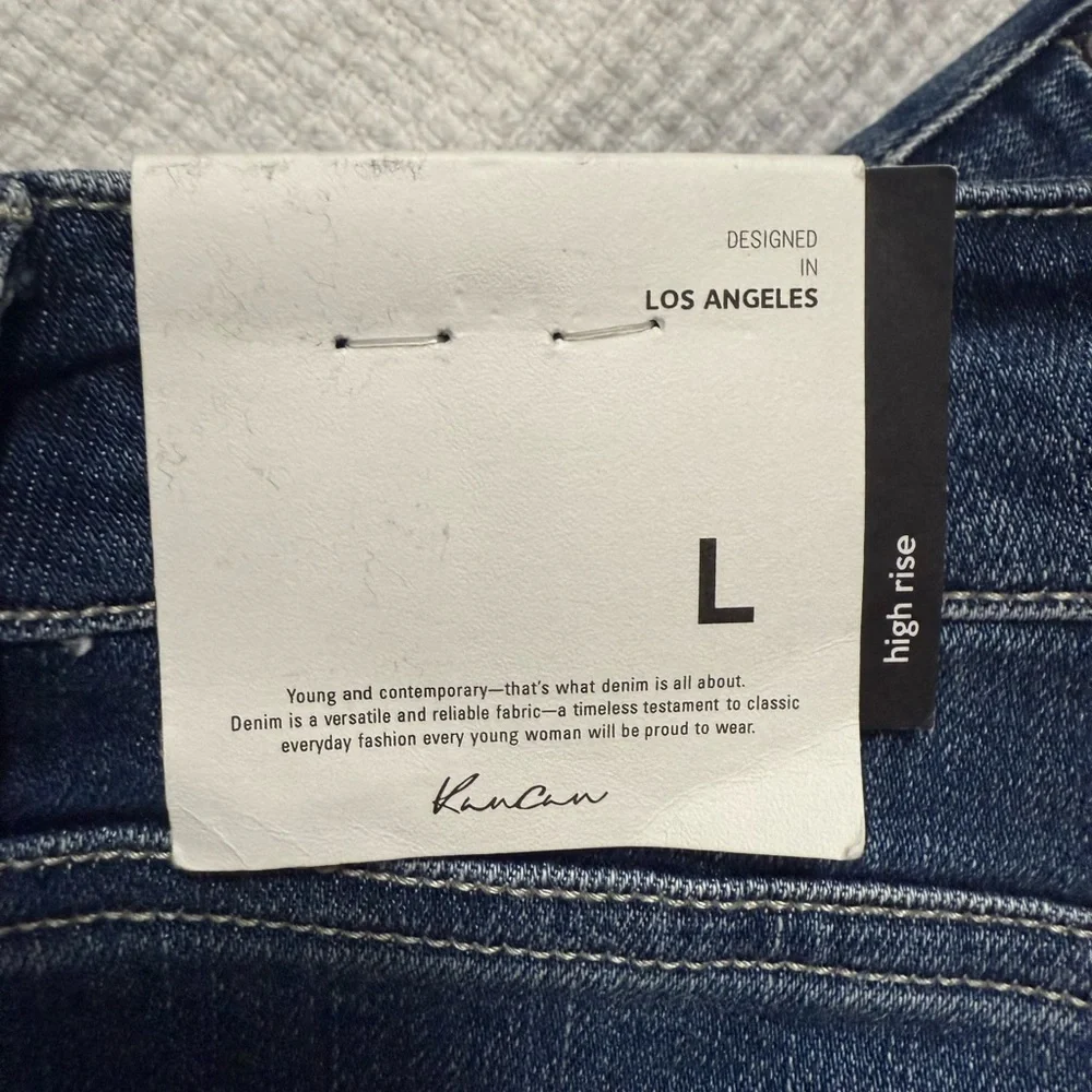 KanCan high rise Women's Classic Blue Jean Shorts - Picture 5 of 9